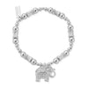 ChloBo Corrugated Twist Sacred Elephant Bracelet, Silver