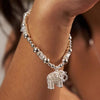 ChloBo Corrugated Twist Sacred Elephant Bracelet, Silver