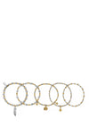 ChloBo Lucky Stack of 5 Bracelets, Gold & Silver