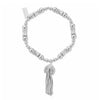 ChloBo Corrugated Twist Tassel of Joy Bracelet, Silver