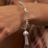 ChloBo Corrugated Twist Tassel of Joy Bracelet, Silver