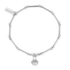 ChloBo Dainty Moon Cut Sparkle Travel Seeker Bracelet, Silver