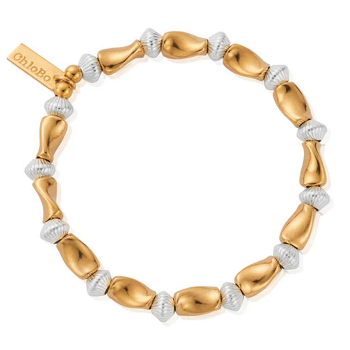 ChloBo Twisted Disc Bracelet, Silver & Gold