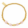 ChloBo With Love Pink Pearl Bracelet, Gold