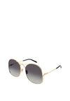 Chloé CH0031S Ladies Aviator Sunglasses, Gold & Black