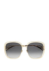 Chloé CH0077SK Ladies Retro Oversized Square Sunglasses, Gold & Grey