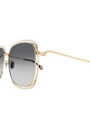 Chloé CH0077SK Ladies Retro Oversized Square Sunglasses, Gold & Grey