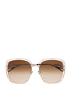 Chloé CH0077SK Ladies Retro Vintage Oversized Square Sunglasses, Gold & Brown