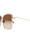 Chloé CH0077SK Ladies Retro Vintage Oversized Square Sunglasses, Gold & Brown