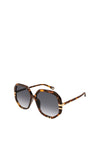Chloé CH0105S Ladies Retro Oversized Geometric Sunglasses, Tortoise Shell Brown