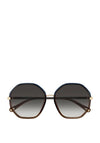 Chloé CH0133SA Ladies Soft Hexagonal Sunglasses, Brown & Grey