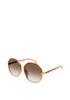 Chloé CH0133SA Ladies Soft Hexagonal Sunglasses, Brown