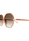 Chloé CH0133SA Ladies Soft Hexagonal Sunglasses, Brown