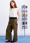 FRNCH Colour Block Knit Vest, Cream