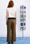 FRNCH Colour Block Knit Vest, Cream