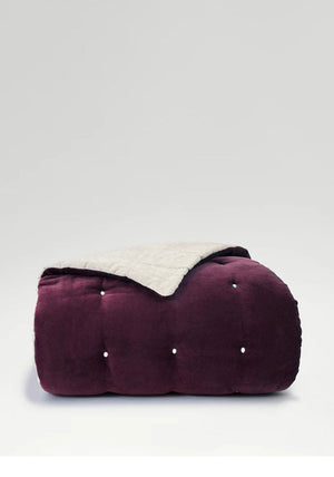 Christy Jaipur Velvet 140x200cm Throw, Fig