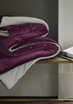 Christy Jaipur Velvet 140x200cm Throw, Fig