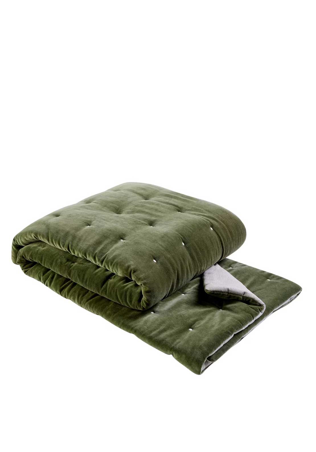 Christy Jaipur Velvet 140 x 200cm Throw, Olive