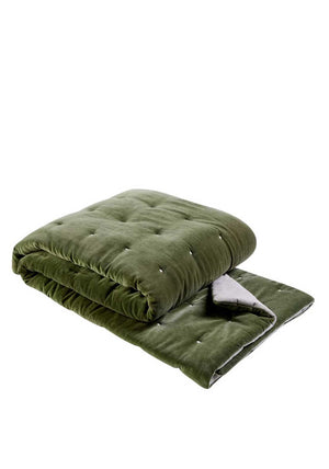 Christy Jaipur Velvet 140 x 200cm Throw, Olive