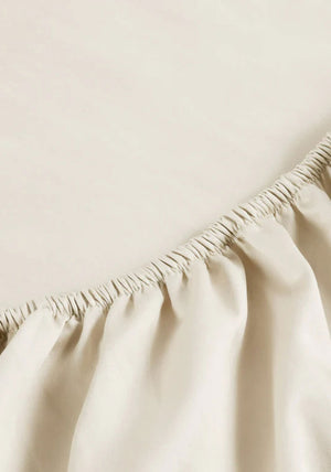 Christy Cotton Sateen 400TC Deep Fitted Sheet, Ivory
