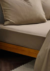 Christy Cotton Sateen 400TC Deep Fitted Sheet, Taupe
