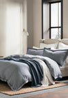 Christy Gingam Ruffle Duvet Cover Set, Blue