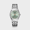 Cluse Ladies Retro 70’s Watch, Silver & Sage Green