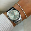 Cluse Ladies Retro 70’s Watch, Silver & Sage Green