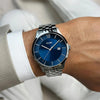 Cluse Men’s Aravis 3 Hand Watch, Silver & Blue