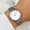Cluse Ladies Boho Chic Petite Mesh Watch, Silver