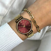 Cluse Boho Chic Petite Watch, Gold & Dark Cherry