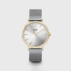 Cluse Boho Chic Watch & Pearl Mixed Chain Bracelet, Silver & Gold