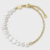 Cluse Boho Chic Watch & Pearl Mixed Chain Bracelet, Silver & Gold