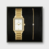 Cluse Fluette CZ Watch & Bracelet Set, Gold
