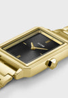 Cluse Ladies Fluette Circular Texture Watch, Black & Gold
