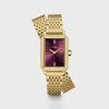 Cluse Fluette Double Strap Watch, Gold & Burgundy