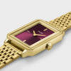 Cluse Fluette Double Strap Watch, Gold & Burgundy