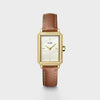 Cluse Ladies Fluette Leather Strap Watch, Gold & Brown