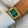 Cluse Fluette Watch & Chain Bracelet Gift Set, Gold & Green