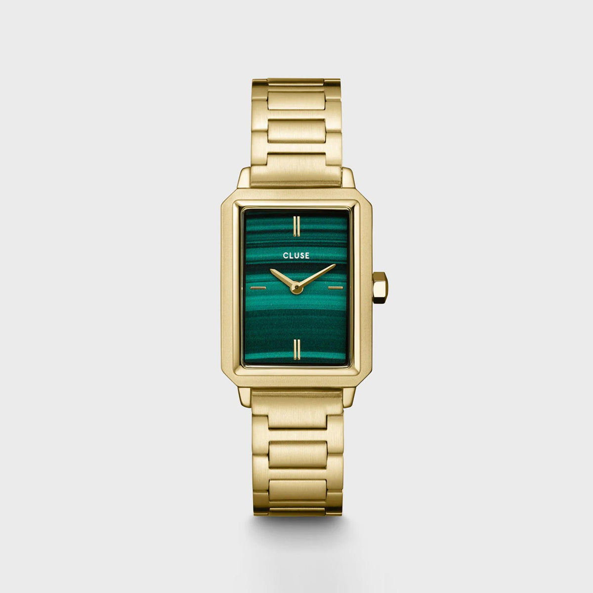 Cluse Fluette Watch & Chain Bracelet Gift Set, Gold & Green