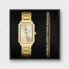 Cluse Fluette Watch & Bracelet Set, Gold