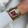 Cluse Gracieuse Double Strap Watch, Gold & Burgundy