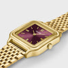 Cluse Gracieuse Double Strap Watch, Gold & Burgundy