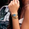 Cluse Gracieuse Petite Double Strap Watch, Gold & Kyanite Blue