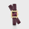 Cluse Gracieuse Mini Leather Double Strap Watch, Gold & Burgundy