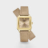 Cluse Gracieuse Petite Double Leather Strap Watch, Gold