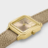 Cluse Gracieuse Petite Double Leather Strap Watch, Gold
