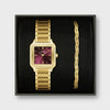 Cluse Gracieuse Petite Watch & Bracelet Set, Burgundy & Gold