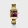 Cluse La Tetragone Watch, Gold & Burgundy