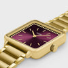 Cluse La Tetragone Watch, Gold & Burgundy